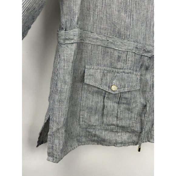 Charter Club Women's XL 100% Linen Blend Button Front Chambray Cardigan Gray - Picture 12 of 16